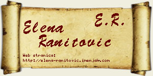 Elena Ranitović vizit kartica